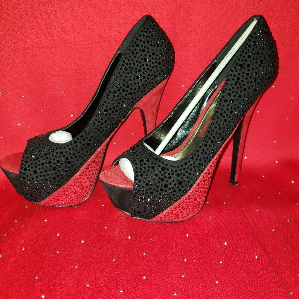 Liliana Black and Red Heels